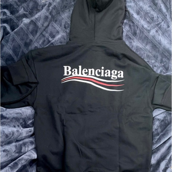 Balenciaga Hoodie, Men's Political Campaign Hoodie - Picture 3 of 4